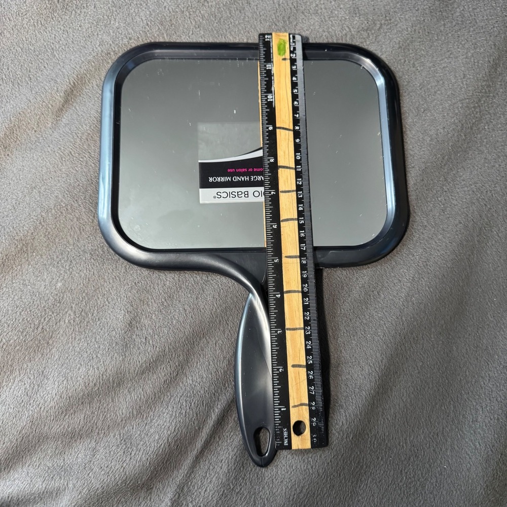 Studio Basics Extra Large Handheld Mirror Black Great for Home Salon Use